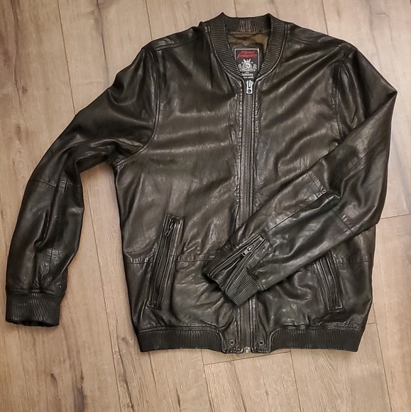 "SOLD" Diesel industry leather bomber jacket euc size L - Picture 2 of 16